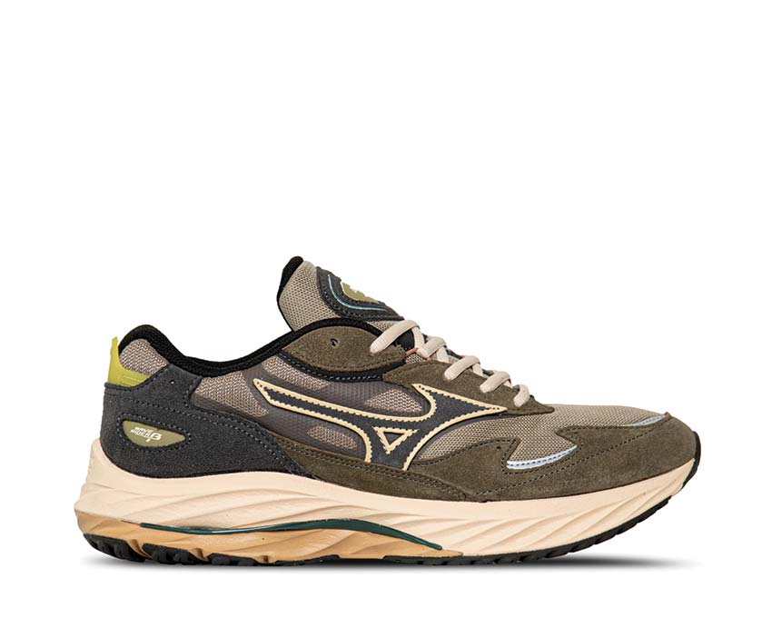 Mizuno Wave Rider β Vintage Khaki Black Sand Grape — sneaker unisexe kaki