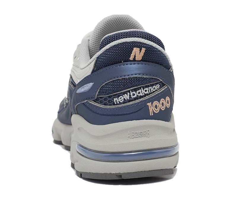 New Balance 1000 Vintage Indigo detail — suede overlays and vintage N embroidery