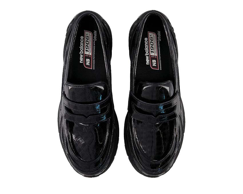 New Balance 1906L Black detalle — parte superior cuero y mesh