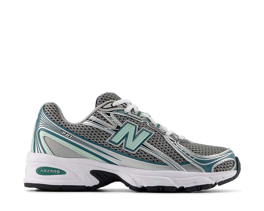 New Balance 740 Silver Metallic Green — sneaker donna leggera e retrò
