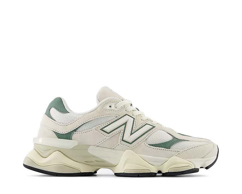 New Balance 9060 Linen Dark Juniper — sneaker unisex toni naturali