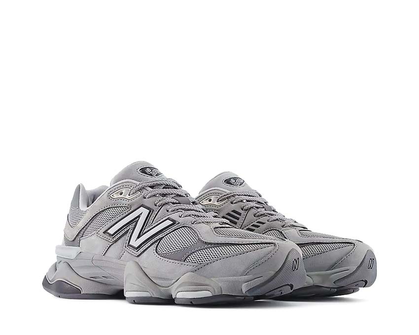 New Balance 9060 Shadow Grey Seitenansicht — Wildleder und texturiertes Mesh