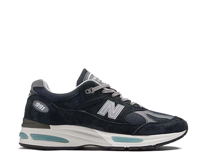 New Balance 991v2 Made in UK Dark Navy — sneaker homme cuir suède premium