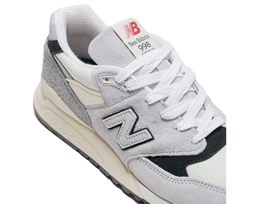 New Balance 998 Made in USA Grey Black Seitenansicht — Premium ENCAP Konstruktion