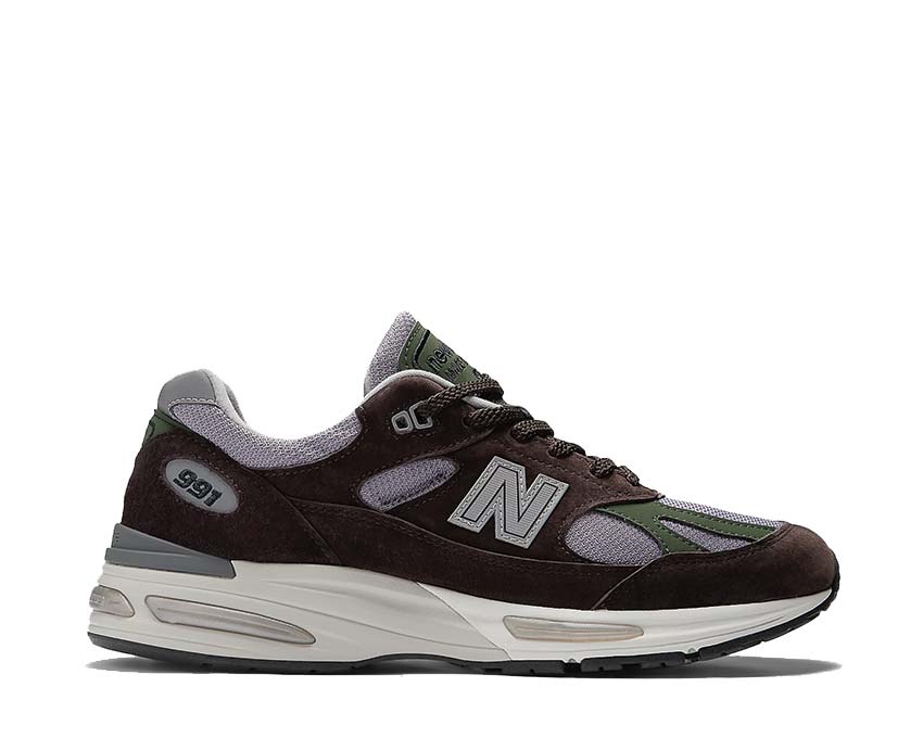 New Balance 991v2 Made in UK Licorice/Lavender Gray — sneaker homme fabriquée en Angleterre