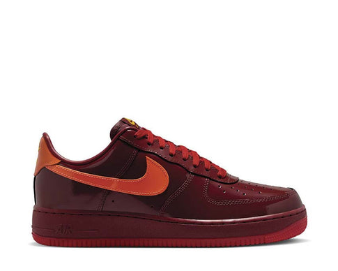Nike Air Force 1 Low QS Dark Team Red — sneaker homme cuir verni rouge