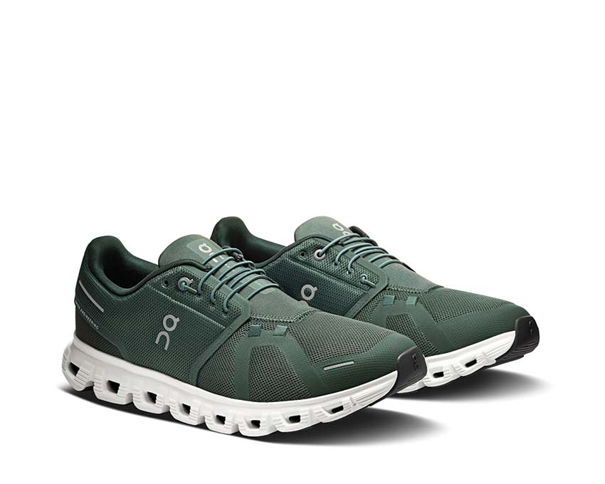 On Cloud 6 Evergreen vue latérale — tige légère running homme