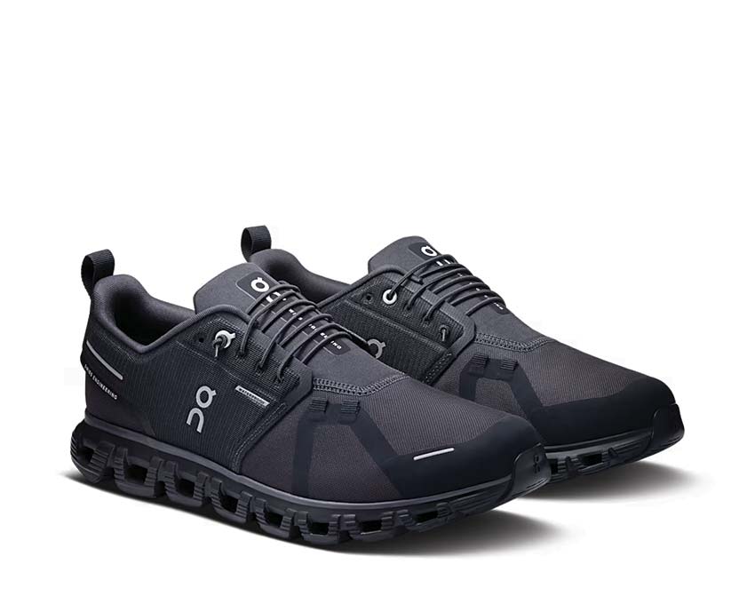 On Cloud 6 Waterproof Black vue latérale — tige waterproof running homme