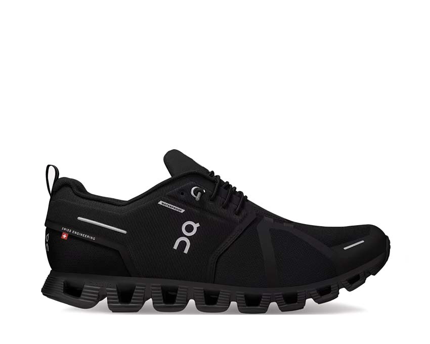 On Cloud 5 Waterproof W All Black — running femme CloudTec imperméable léger
