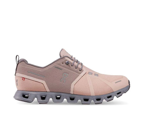 On Cloud 5 Waterproof W Rose Fossil — running femme CloudTec imperméable rosé