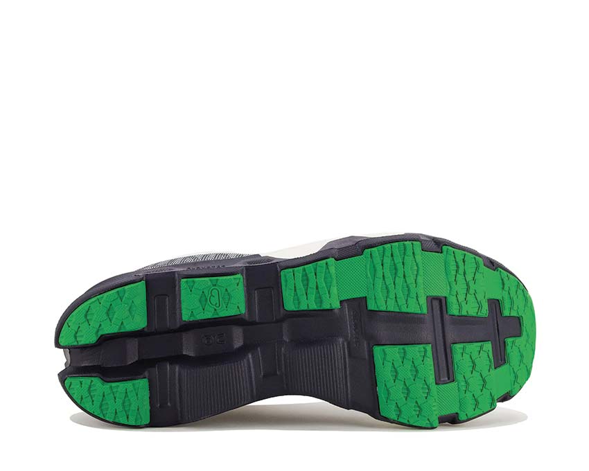 On Cloudmonster Hyper Silver/Iron détail — tige racing running homme