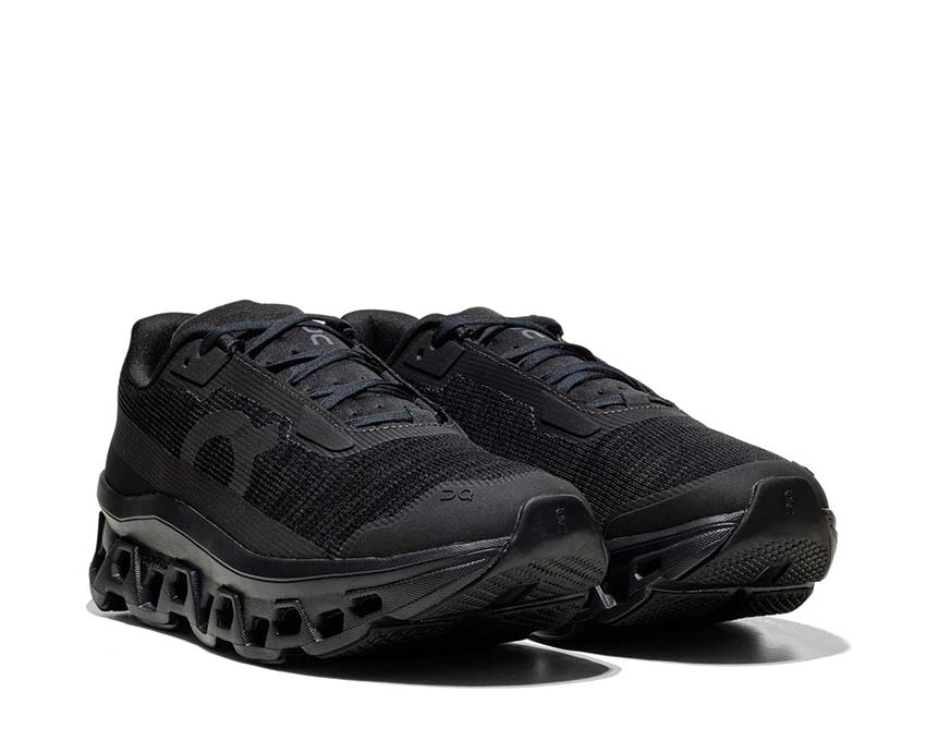 On Cloudmonster Void W Black side view — Void women's running profile