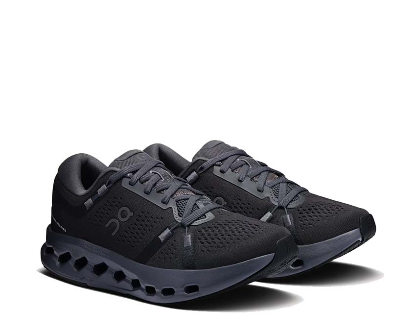 On Cloudsurfer 2 Black side view — men's running CloudTec profile
