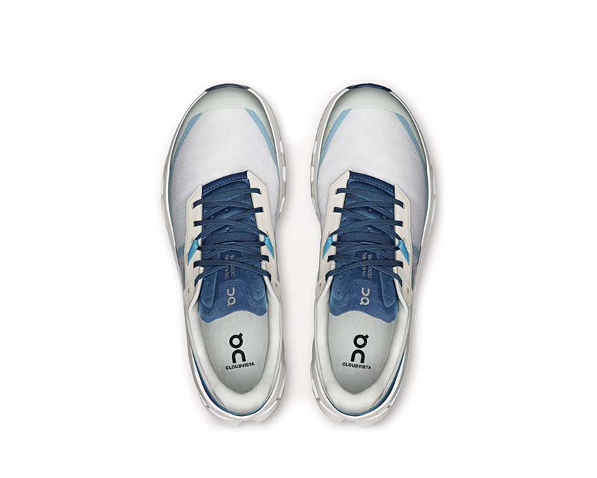 On Cloudvista 2 Cream/Horizon detail — breathable mesh trail men