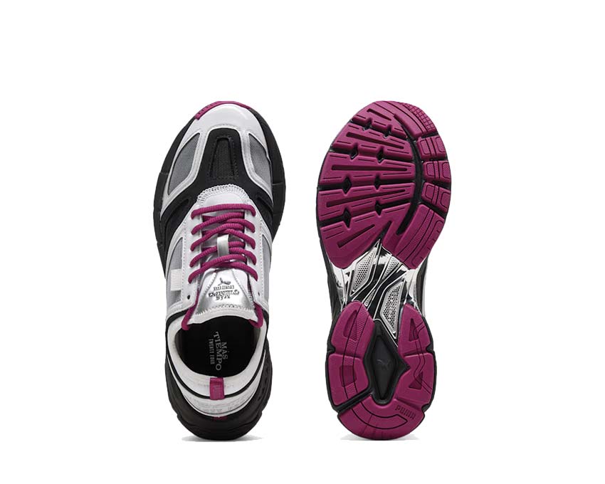 Puma Velophasis NU Feather Gray Black Magenta sole — thick oversize sole