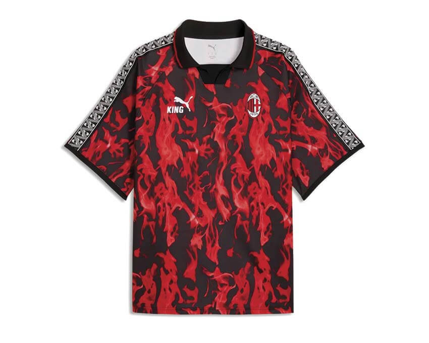 Puma ACM KING Retro Jersey — maillot rétro AC Milan rouge noir KING Puma football