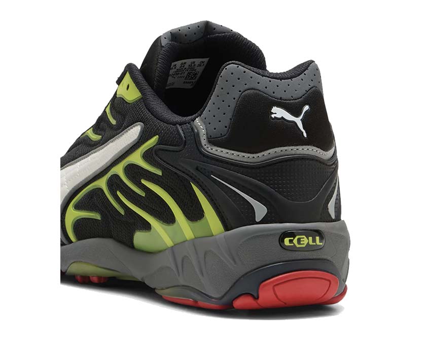 Puma x ASAP ROCKY Inhale Mesh Black White Lime suela — suela gruesa