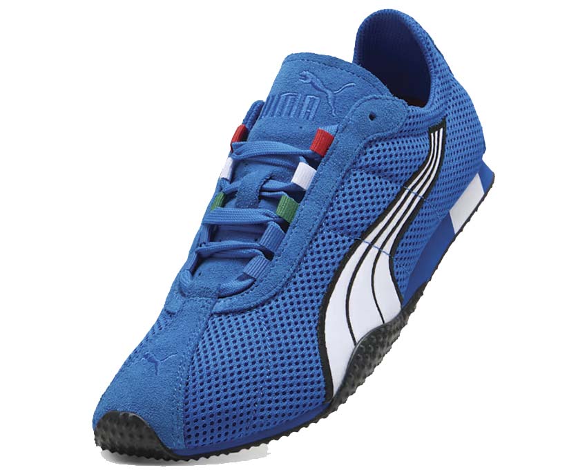 Puma H-Street T&F Blue vue latérale — cuir bleu basketball vintage