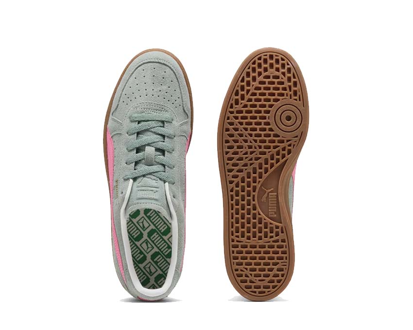 Puma Indoor Soft Green Moon Sun Struck détail — finitions vintage