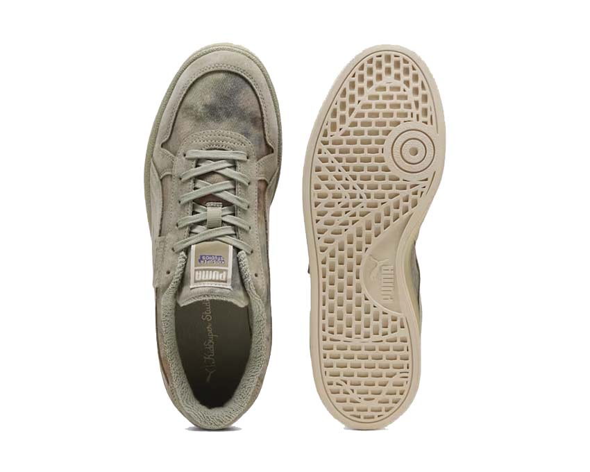 Puma KidSuper Indoor Dstrsd détail — détail cuir distressed logo KidSuper