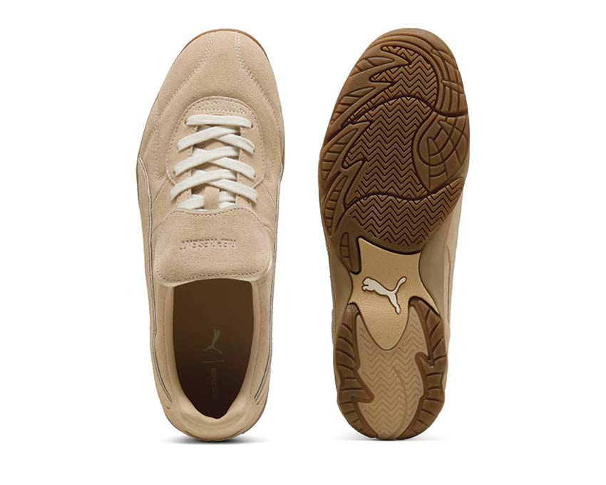 Puma King Indoor REPRESENT Beige détail — finitions cuir premium