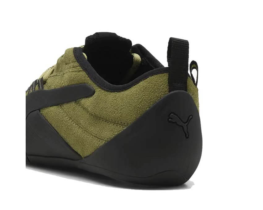 Puma Klim Vert Olive détail — détail mesh logo Puma Klim olive