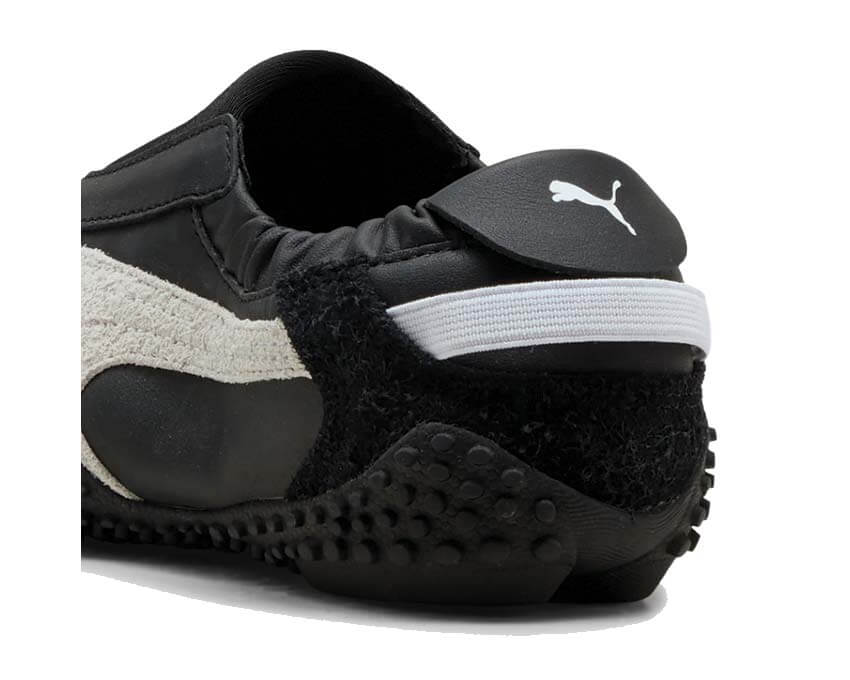 Puma Mostro Move W Noir détail — détail cuir noir logo Puma Mostro