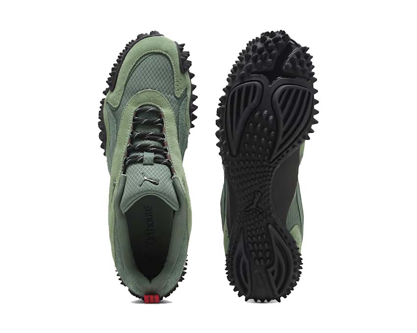 Puma Mostro XC Dusty Green détail — texture trail Mostro XC