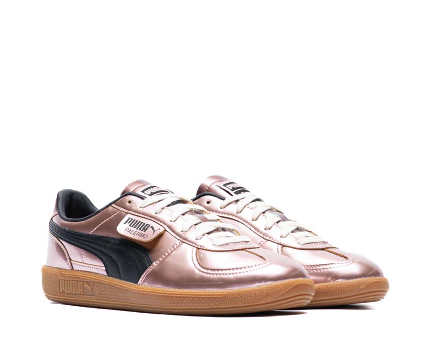 Puma Palermo FC Metallic Bright Pink Black vista laterale — finiture metalliche