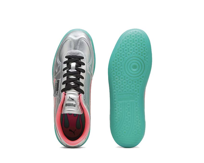 Puma Palermo NewGen Footy Silver Green detalle — logo Puma