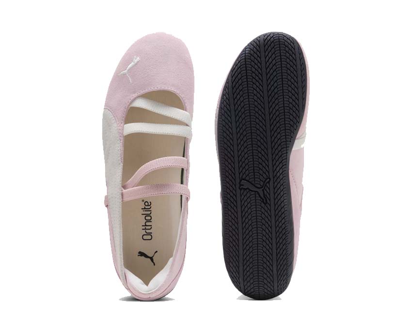 Puma Speedcat Ballet Rose détail — détail cuir rose logo Puma Speedcat