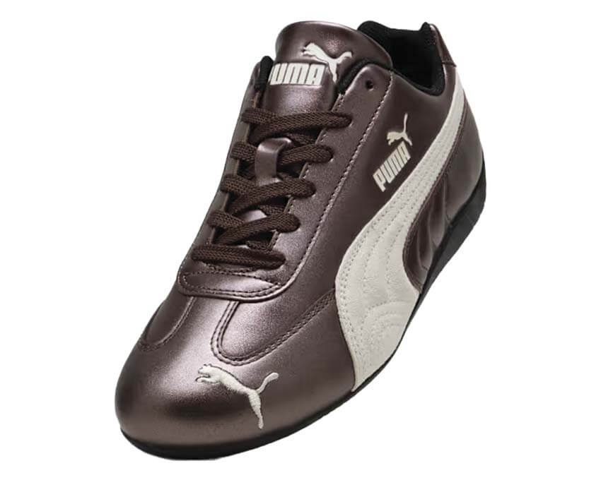Puma Speedcat Metallic Brun vue latérale — cuir métallisé warm brown Speedcat