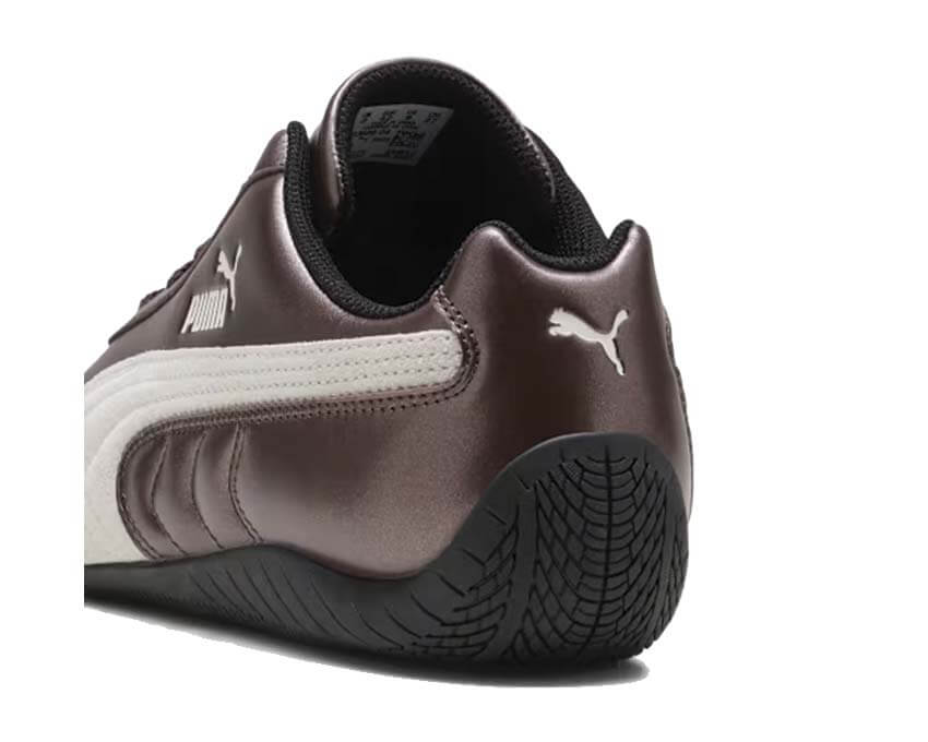 Puma Speedcat Metallic Brun détail — détail cuir métallisé logo Puma Speedcat