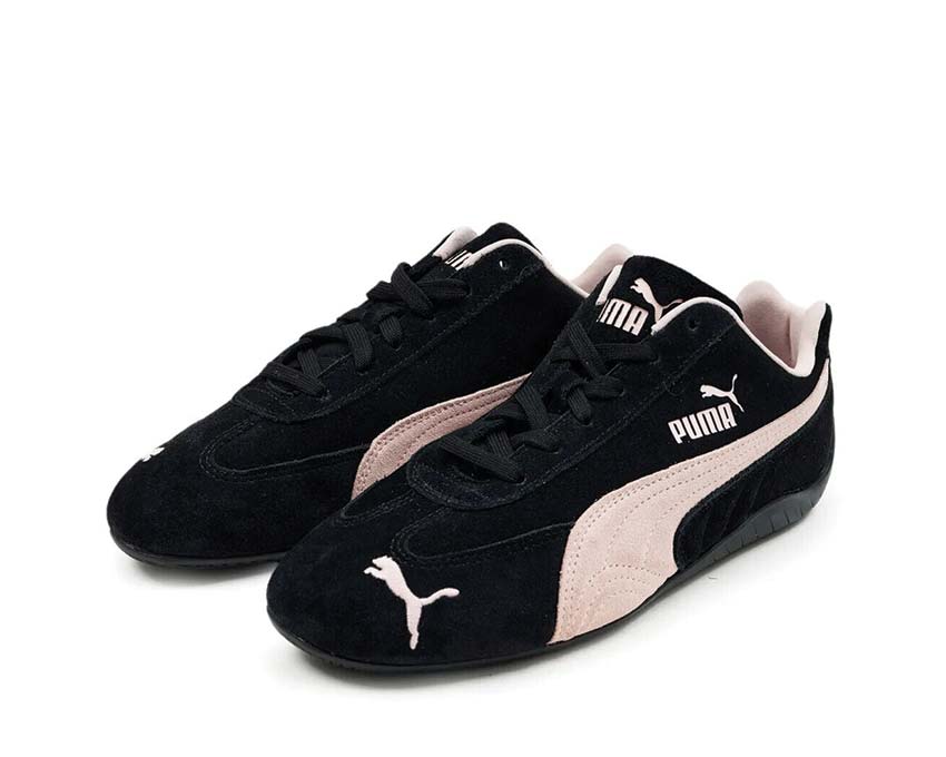 Puma Speedcat OG Black/Mauve vue latérale — cuir noir mauve racing