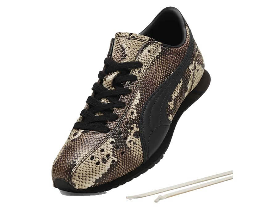 Puma Sprint Snake Brun vue latérale — cuir serpent russet brown Sprint Snake