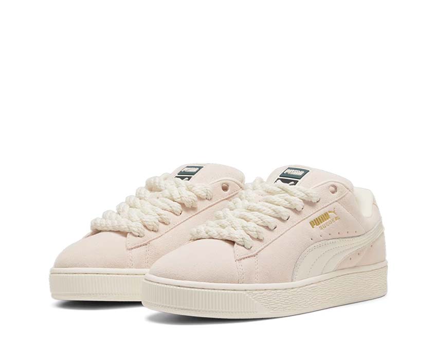 Puma Suede XL Warm White Island Pink side view — oversized suede women
