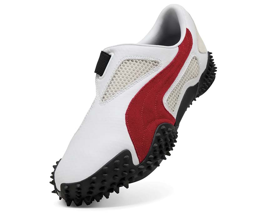 Puma Ur Mostro White Dark Crimson vue latérale — blanc et rouge écarlate