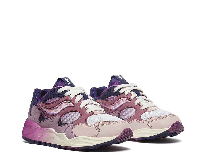 Saucony Grid Shadow 2 Summer Solstice Lilac Blue Seitenansicht — ProGrid-Dämpfung