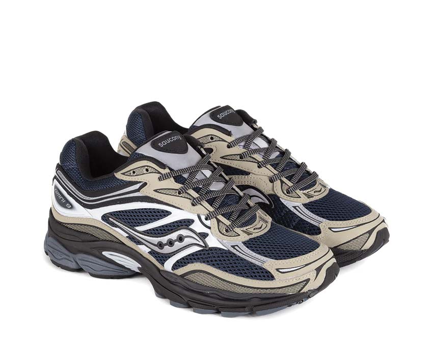 Saucony Progrid Omni 9 Blue Brass side view — breathable mesh upper