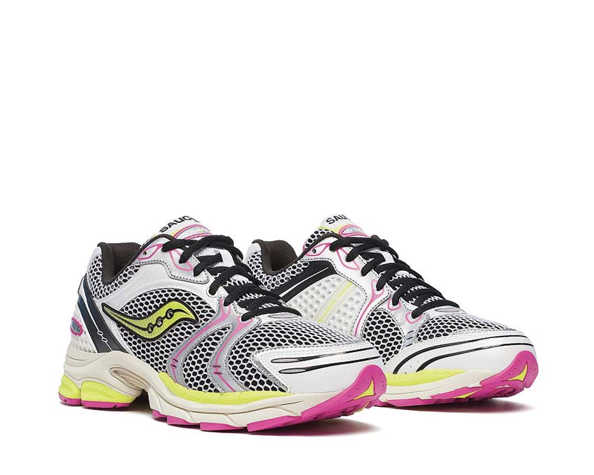 Saucony Progrid Triumph 4 Fluo vue latérale — tige mesh respirante