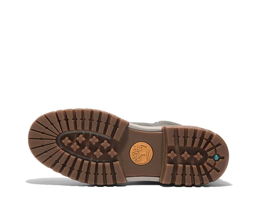 Timberland Arbor Road Mid Lace Waterproof Grey detail — logo leather shaft