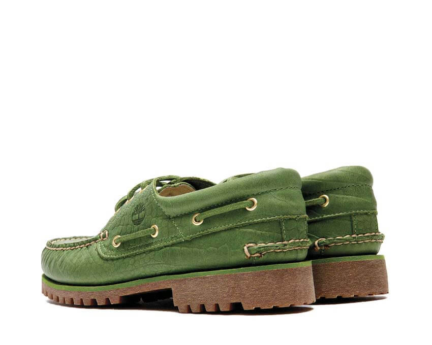 Timberland Authentic Boat Shoe Medium detail — leather finishes boat shoe medium men's