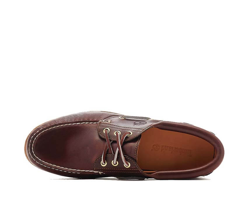 Timberland Authentic Boat Shoe Burgundy detalle — caña cuero burdeos auténtico