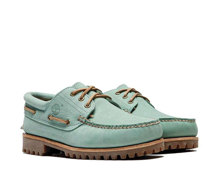 Timberland Boat Shoe Vert semelle — semelle bateau caoutchouc nubuck vert