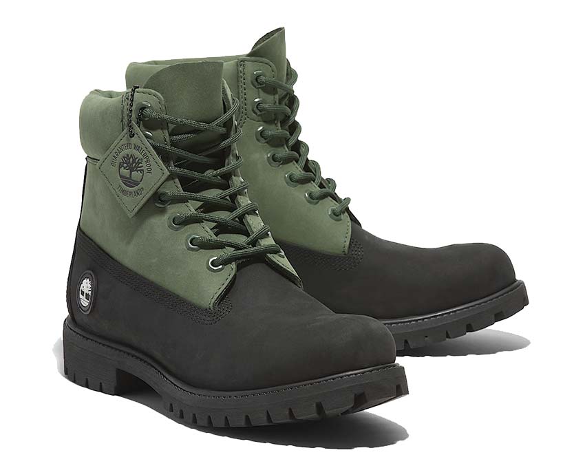 Timberland Premium 6-Inch Waterproof Boot Green vue latérale — profil nubuck vert