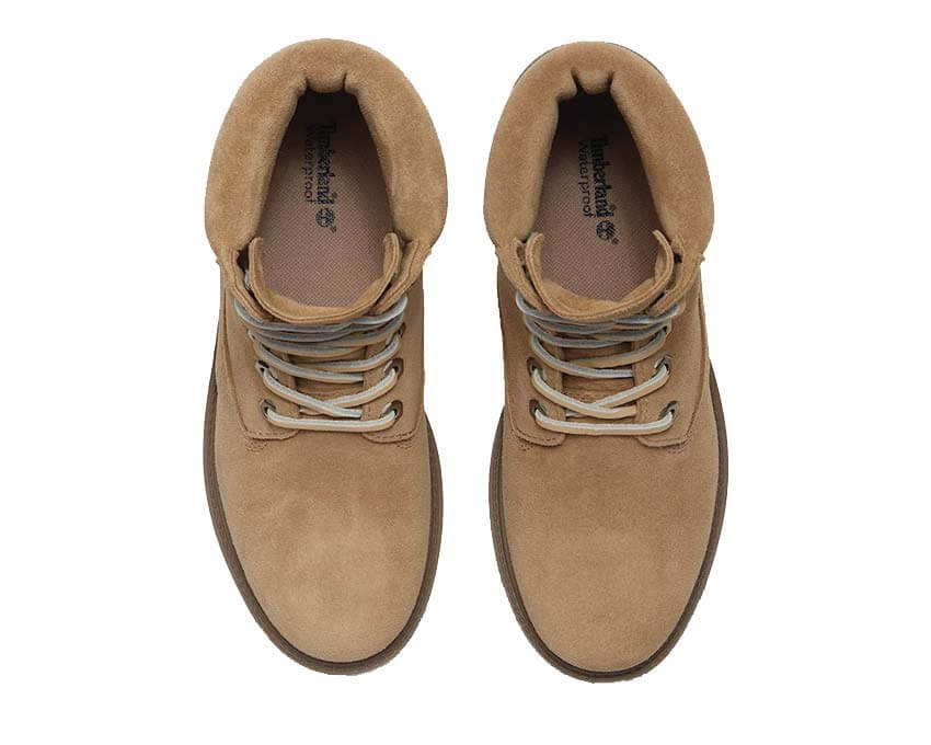 Timberland Premium 6 Inch Waterproof Boot Medium détail — col rembourré et finitions boot femme