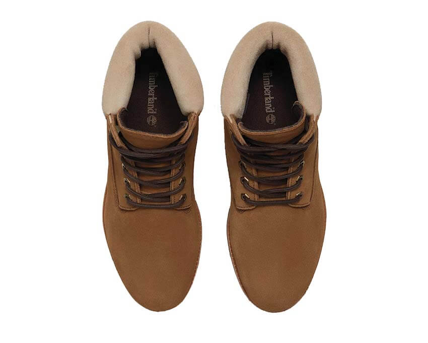 Timberland Premium 6 Inch Waterproof Boot Medium detalle — cuello y cordones bota hombre medium