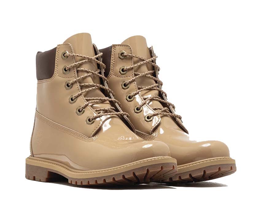 Timberland Premium 6 Inch Waterproof Boot Wheat Patent Leather vue latérale — profil boot 6 pouces