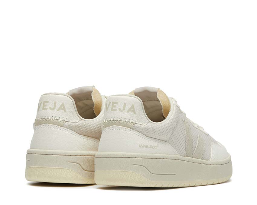 Veja X Asphaltgold Alveomesh Gravel side view — gravel grey mesh Asphaltgold