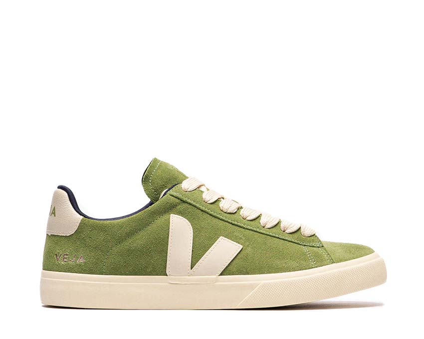 Veja Campo Bold Suede Kiwi Pierre — Herren-Sneaker Wildleder grün pierre